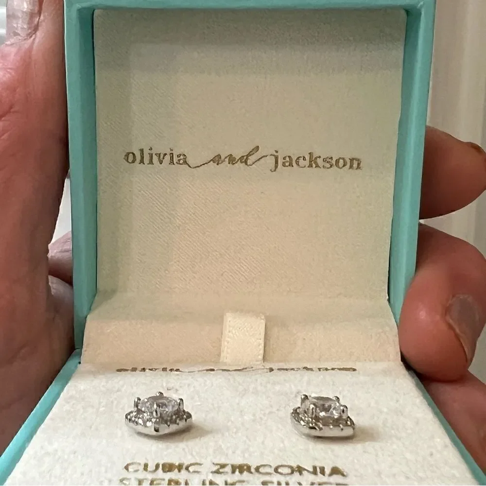 Gorgeous sterling silver and cubic zirconia Halo Earrings